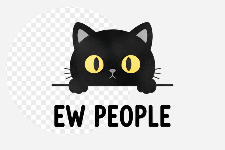 Funny cat Ew people png