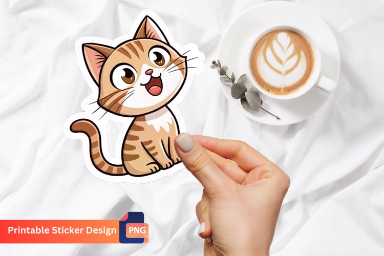 Funny Cat Sticker, Cute Cat Decal, Cat Lovers Sticker