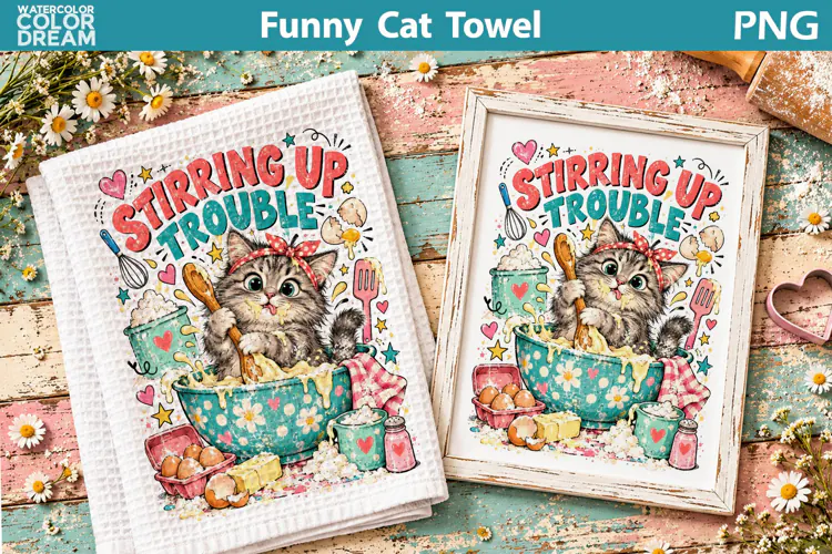 Funny Cat Quote | Kitchen Towel Sublimation