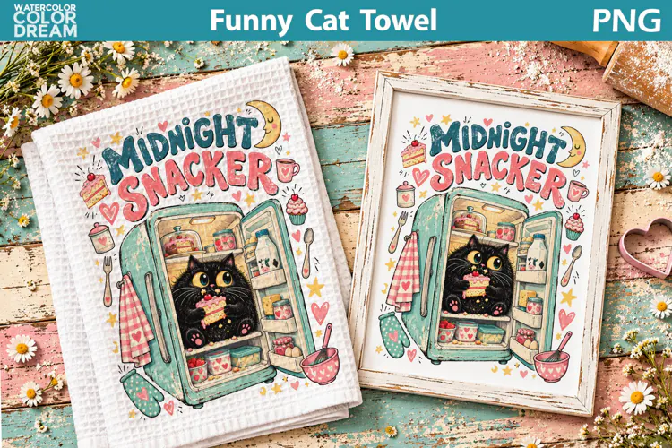 Funny Black Cat Quote | Kitchen Towel Sublimation