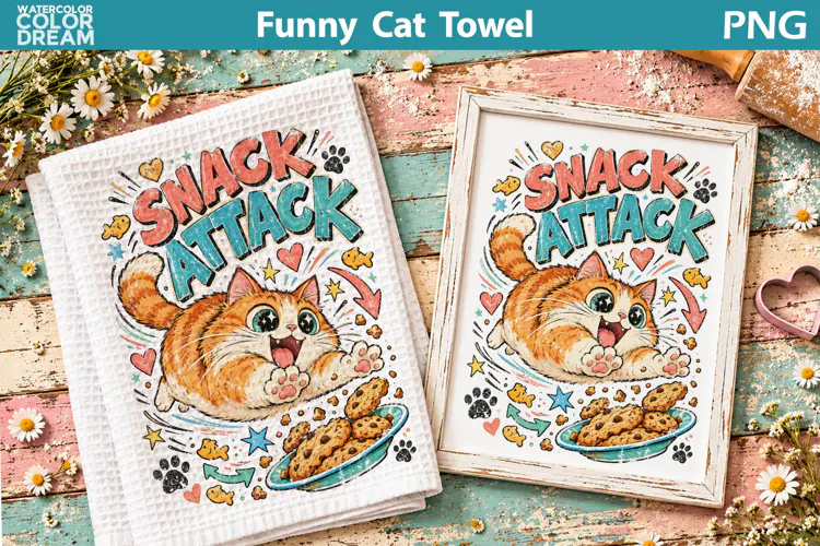 Funny Black Cat Quote | Kitchen Towel Sublimation