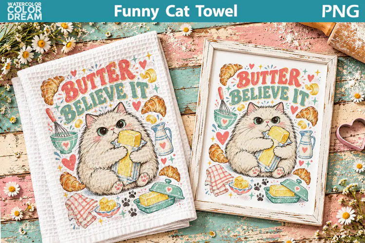 Funny Cat Quote | Kitchen Towel Sublimation