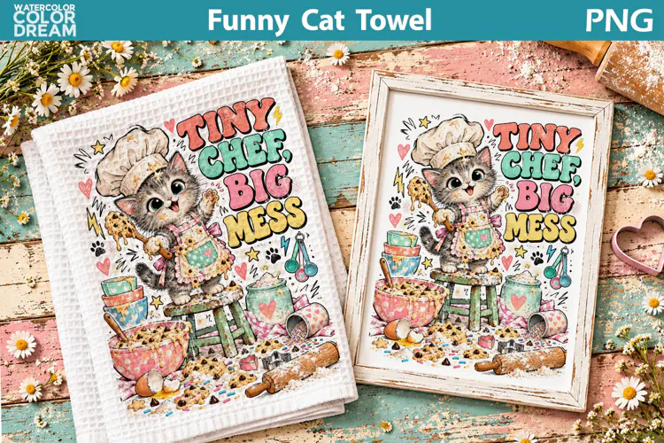 Funny Cat Quote | Kitchen Towel Sublimation