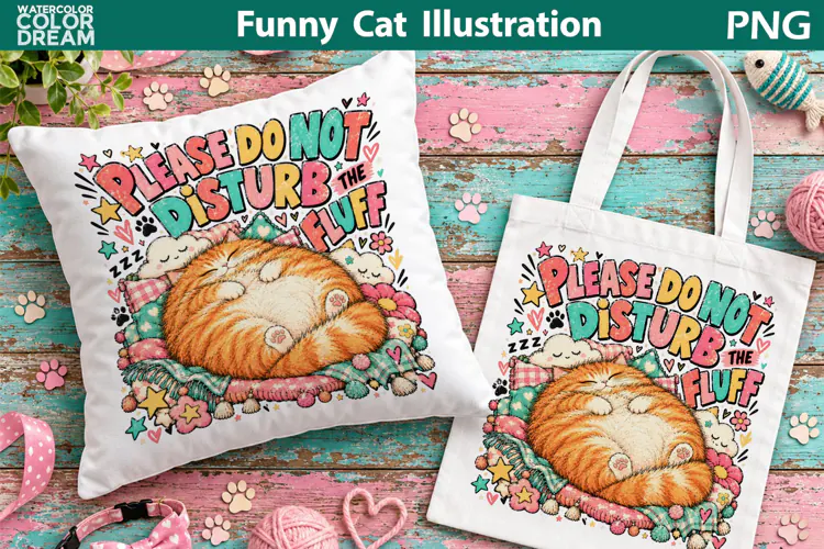 Do Not Disturb the Fluff | Funny Sleeping Cat Sublimation