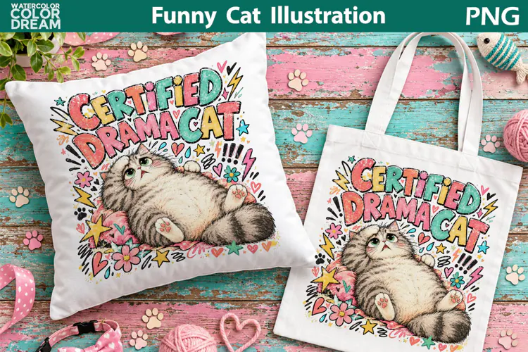 Certified Drama Cat | Funny Cat Sublimation