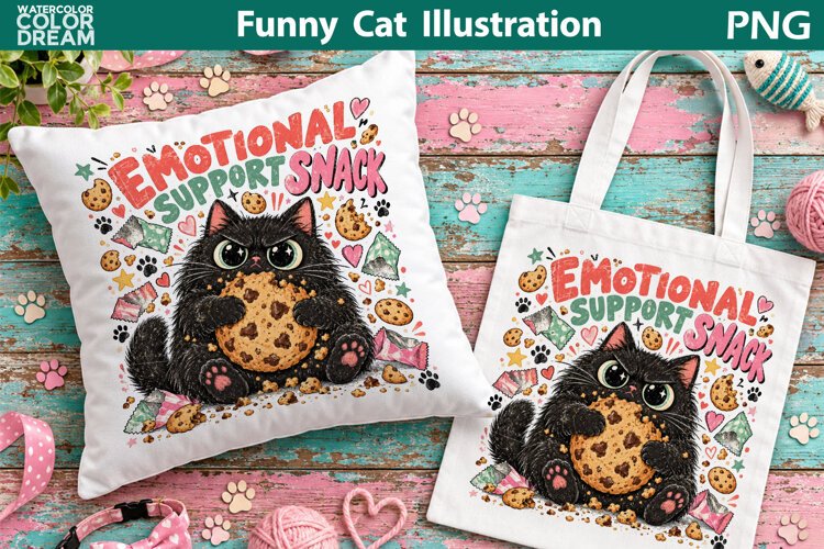 Chaos Cat Tote Bag | Funny Black Cat Sublimation example image 1