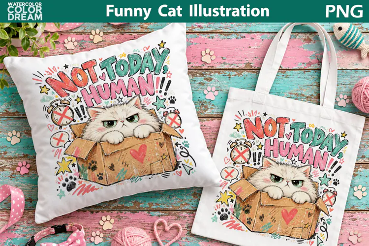 Not Today Human | Funny Grumpy Cat Sublimation