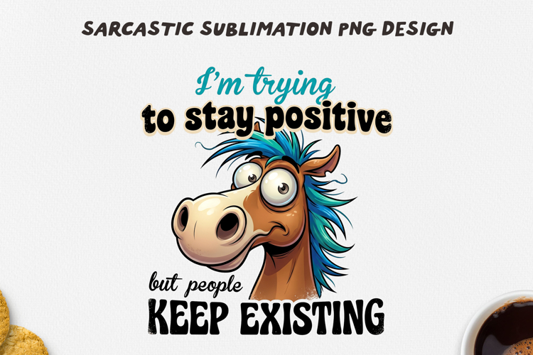 Funny Chaotic Horse PNG Sublimation Design