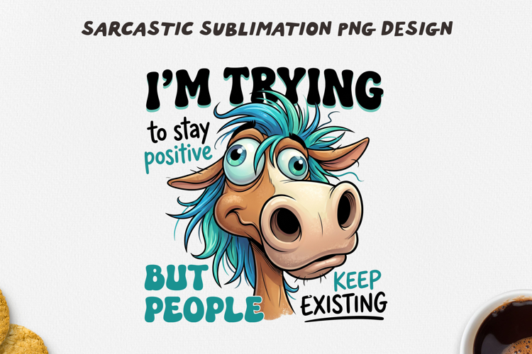 Funny Chaotic Horse PNG Sublimation Design