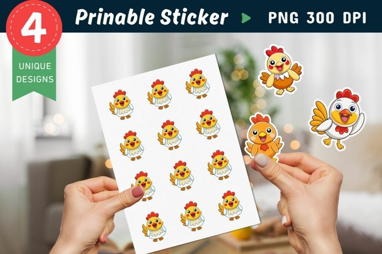 Funny Chicken Sticker Clipart