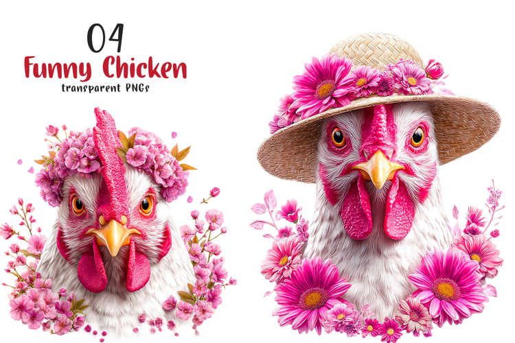 Funny Chicken Sublimation Clipart