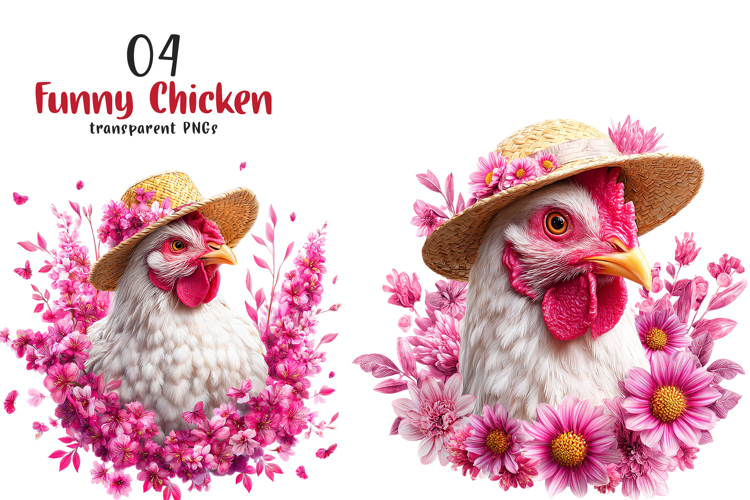 Funny Chicken Sublimation Clipart