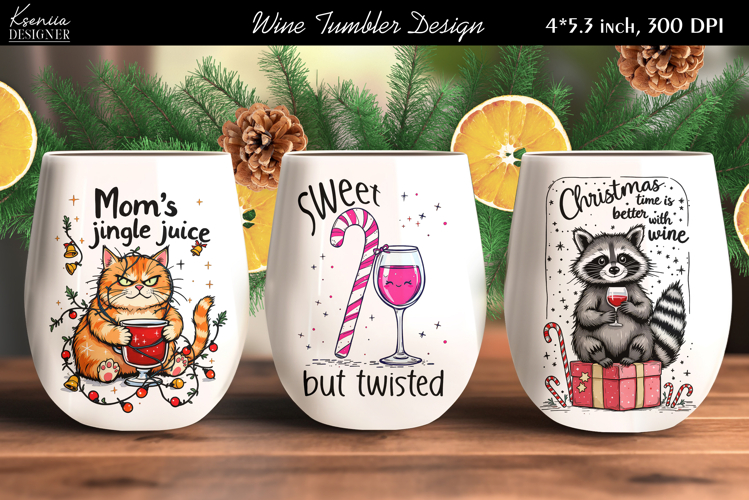 Funny Cozy Christmas Quotes Wine Tumbler|Deer|Cat
