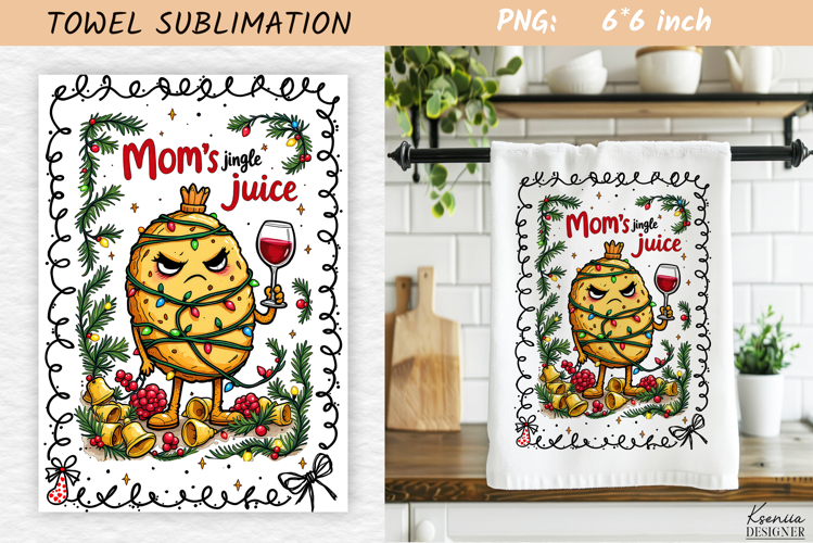 Christmas Towel Sublimation|Funny Holiday Quotes example image 1