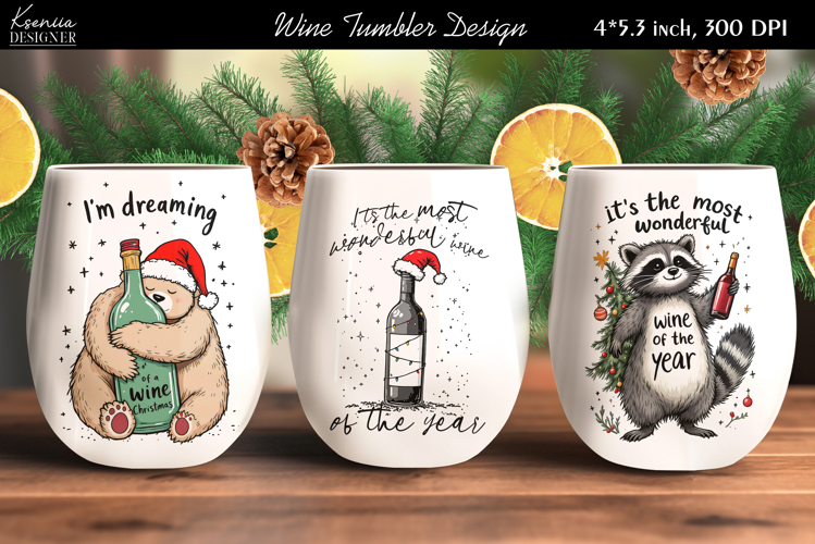 Funny Cozy Christmas Quotes Wine Tumbler|Bear|Raccoon