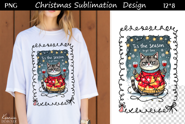 Funny Cozy Christmas Quotes|Trendy T Shirt Sublimation|Cat