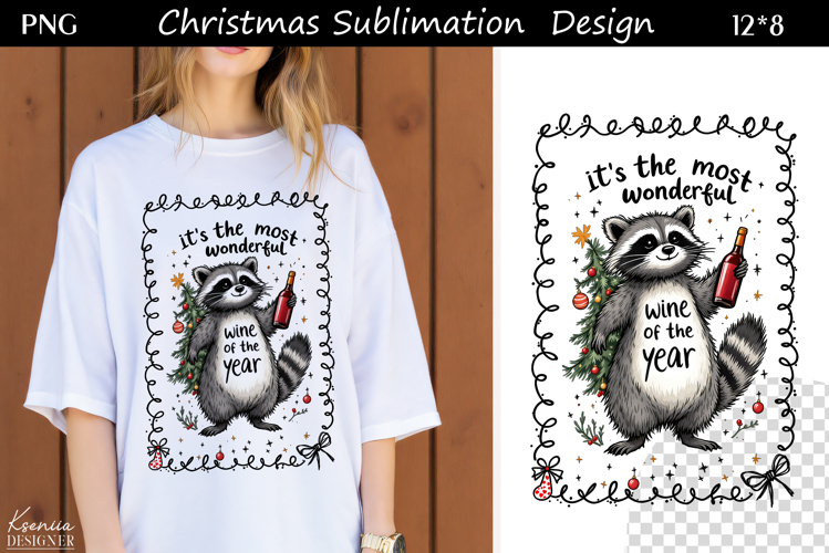 Funny Cozy Christmas Quotes|T Shirt Sublimation|Raccoon