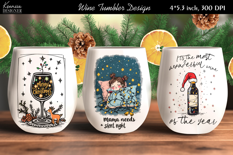 Christmas Quotes Wine Tumbler | Mama needs a silent night