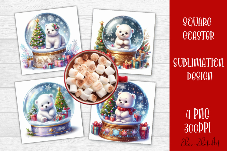 Funny Christmas Coaster Design | animal Square Coaster