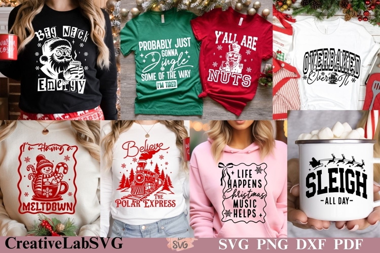 Christmas SVG Bundle, Funny Christmas Shirt SVG PNG Designs