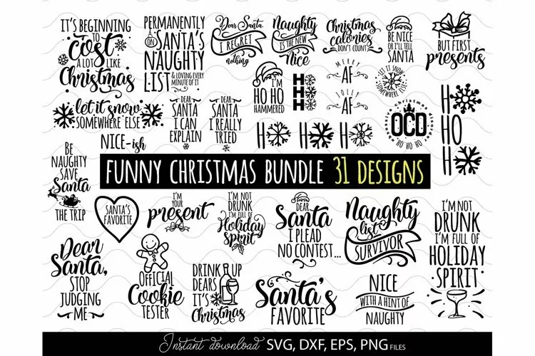 Funny Christmas Quotes SVG Bundle | Christmas SVG