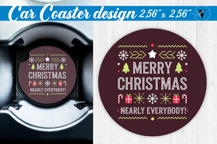 Car Coaster | Christmas Quote | Merry Christmas example image 1