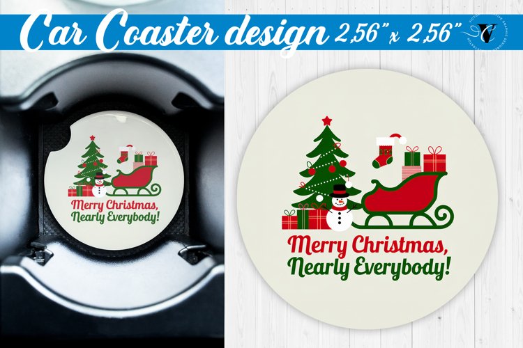 Car Coaster | Christmas Quote | Merry Christmas example image 1