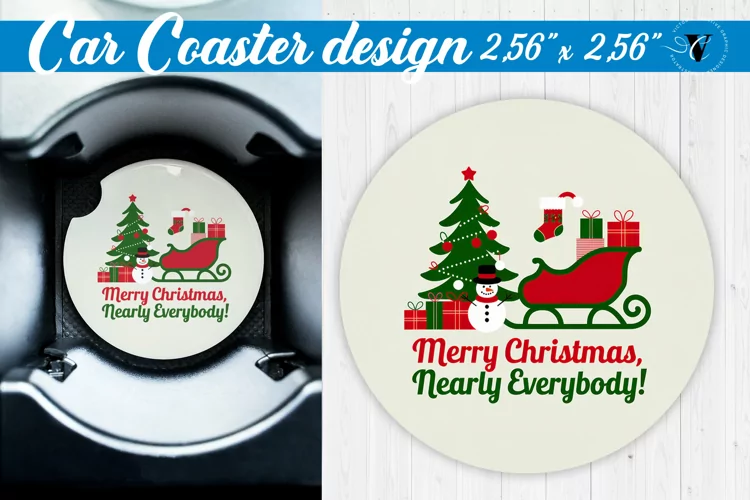 Car Coaster | Christmas Quote | Merry Christmas