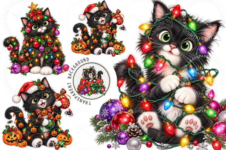 Funny Christmas Cat Clipart, Funny Christmas Cat Png