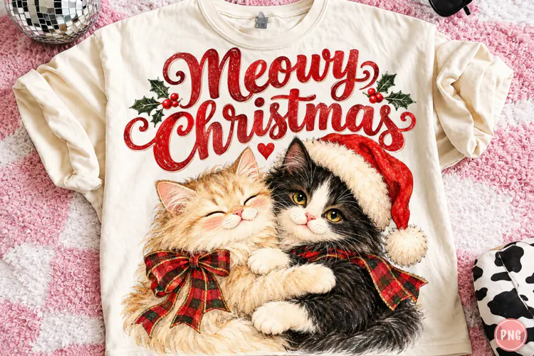 Funny Christmas Cats, Santa Cat PNG
