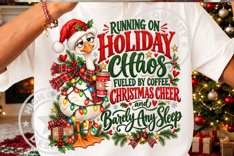 Funny Christmas Coffee Addict Duck PNG example image 1