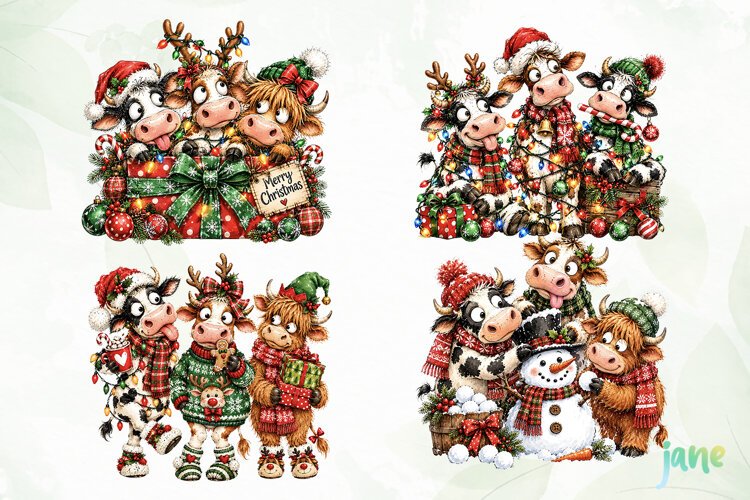 Funny Christmas Cow example image 1