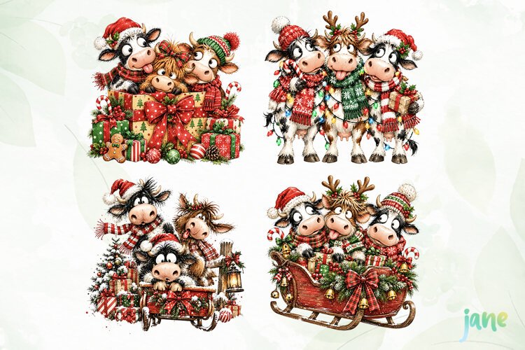 Funny Christmas Cow example image 1
