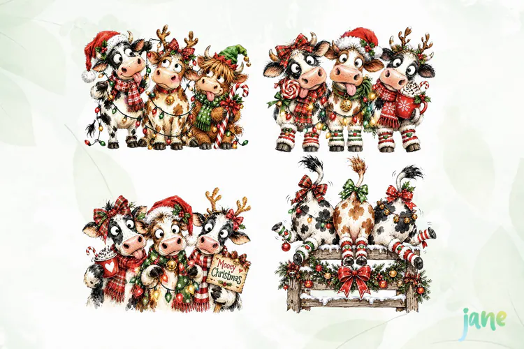 Funny Christmas Cow