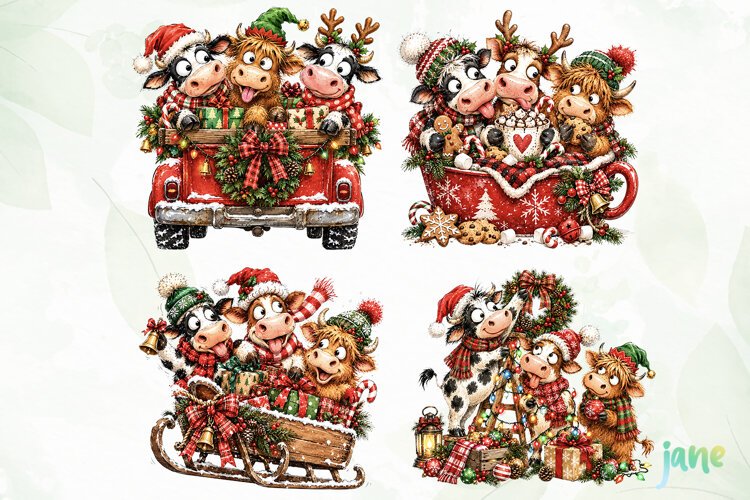 Funny Christmas Cow example image 1