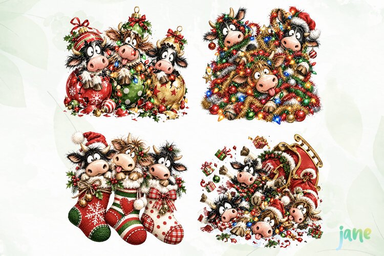 Funny Christmas Cow example image 1