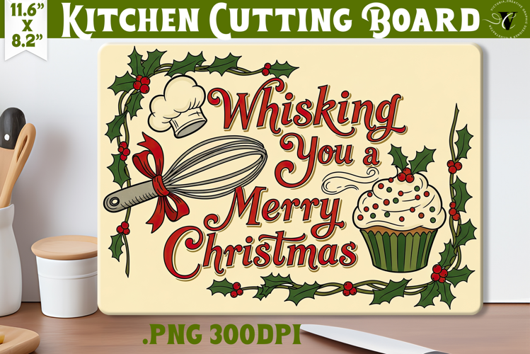 Kitchen Cutting Board | Funny retro Christmas Cutting Board