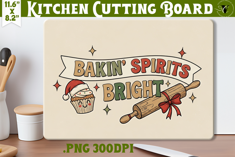 Kitchen Cutting Board | Funny retro Christmas Cutting Board