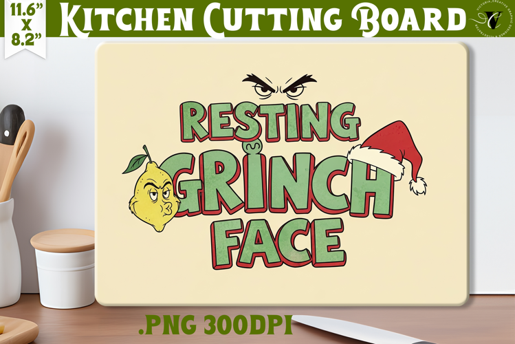 Kitchen Cutting Board | Funny retro Christmas Cutting Board