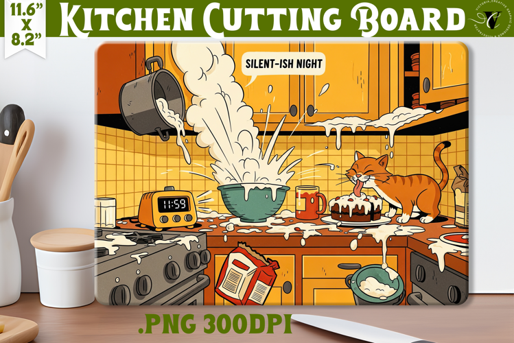 Kitchen Cutting Board | Funny retro Christmas Cutting Board
