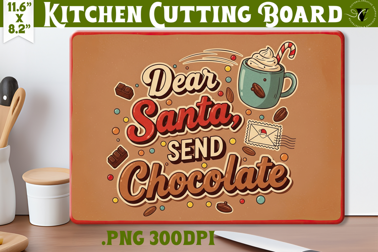 Kitchen Cutting Board | Funny retro Christmas Cutting Board