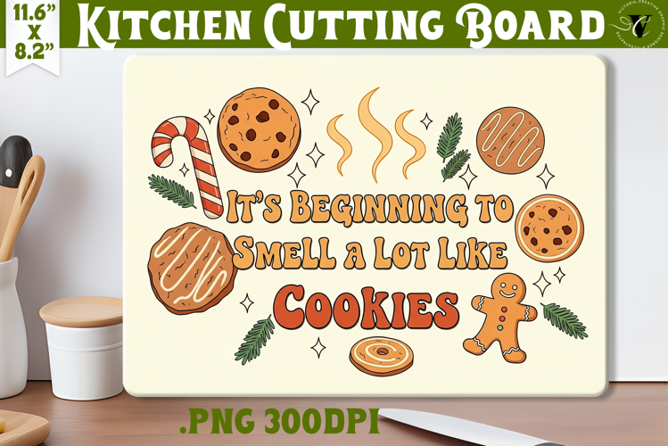 Kitchen Cutting Board | Funny retro Christmas Cutting Board