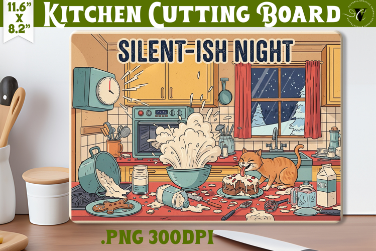 Kitchen Cutting Board | Funny retro Christmas Cutting Board