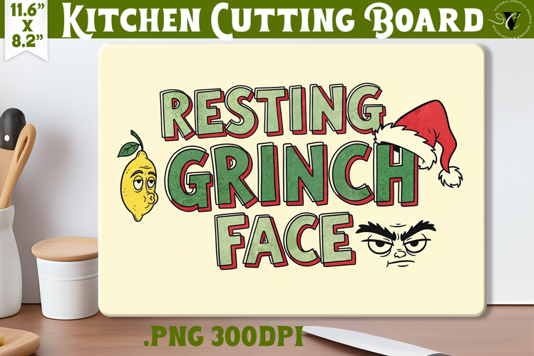 Kitchen Cutting Board | Funny retro Christmas Cutting Board