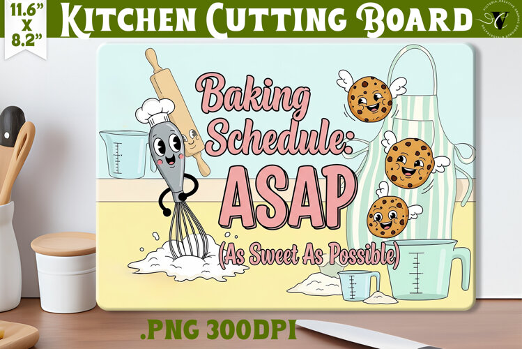 Kitchen Cutting Board | Funny retro Christmas Cutting Board example image 1
