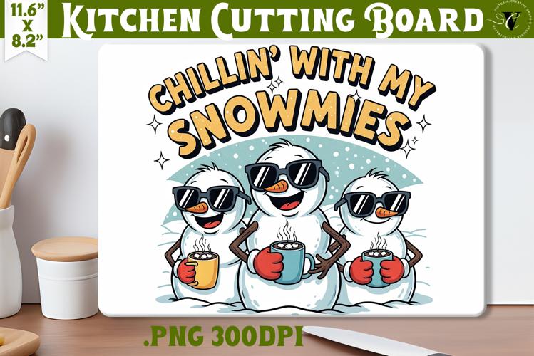 Kitchen Cutting Board | Funny retro Christmas Cutting Board