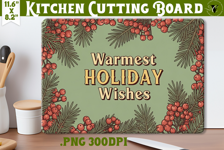 Kitchen Cutting Board | Funny retro Christmas Cutting Board