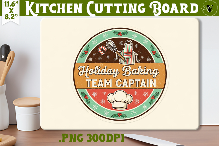 Kitchen Cutting Board | Funny retro Christmas Cutting Board