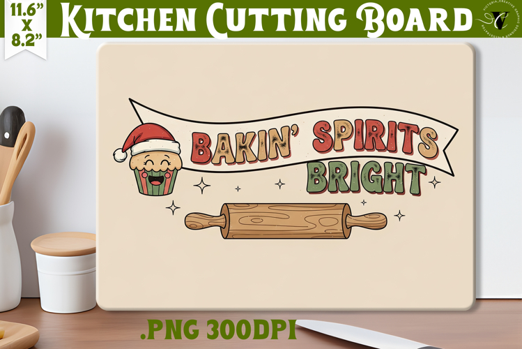 Kitchen Cutting Board | Funny retro Christmas Cutting Board