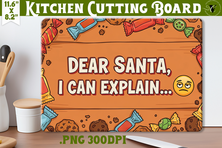 Kitchen Cutting Board | Funny retro Christmas Cutting Board